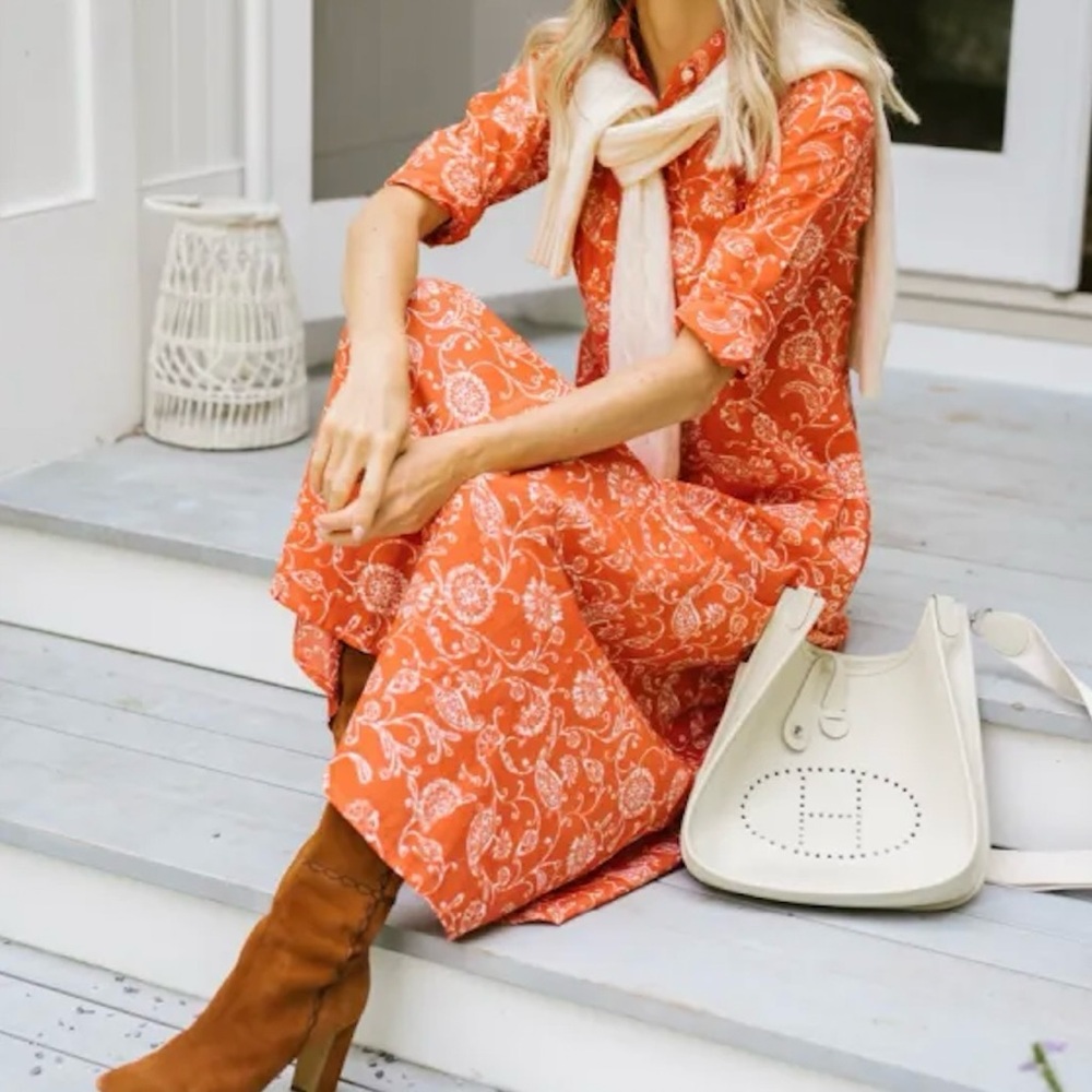 Orange Paisley Maxi Dress